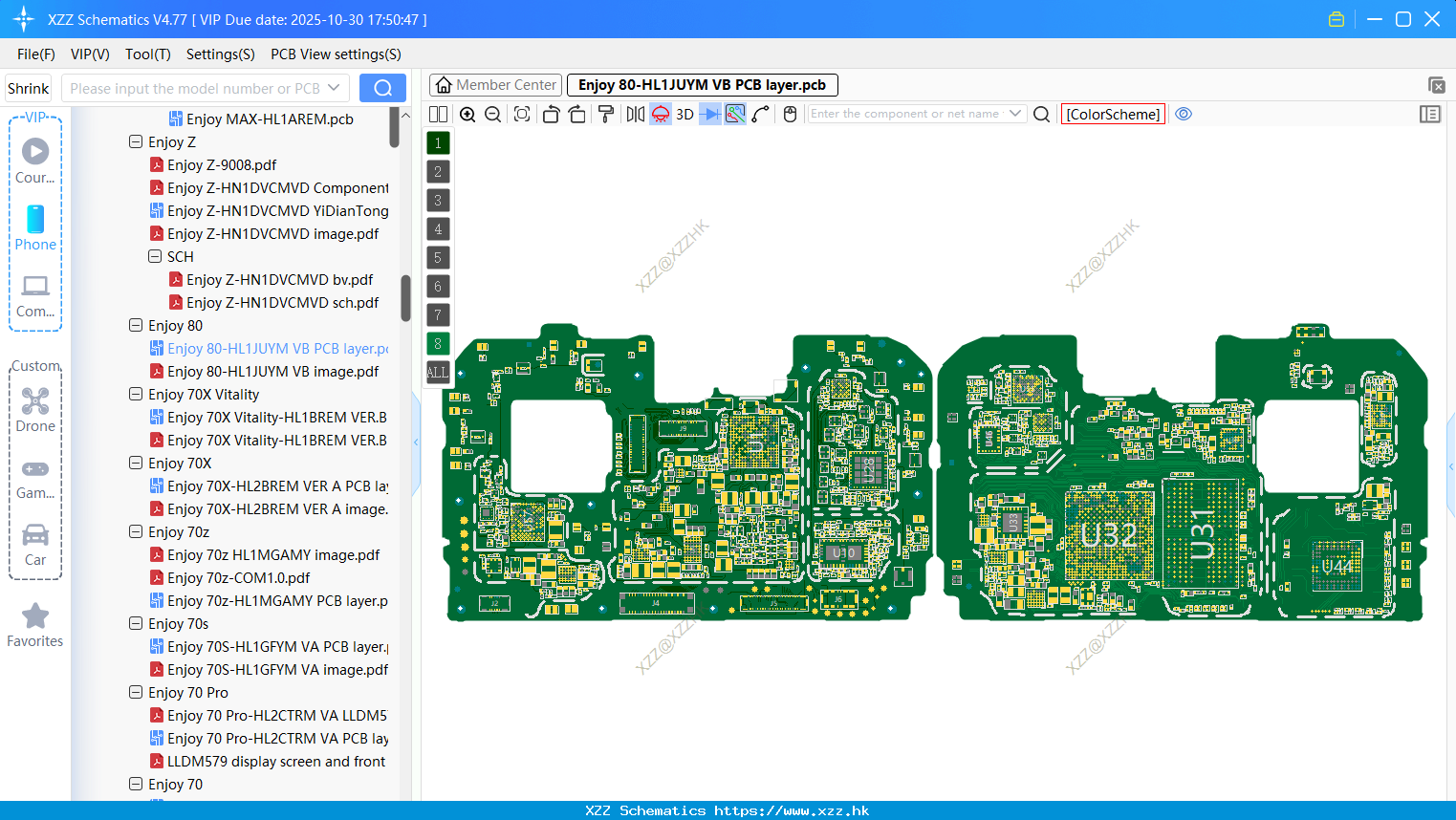 Huawei Enjoy 80-HL1JUYM VB PCB Layer